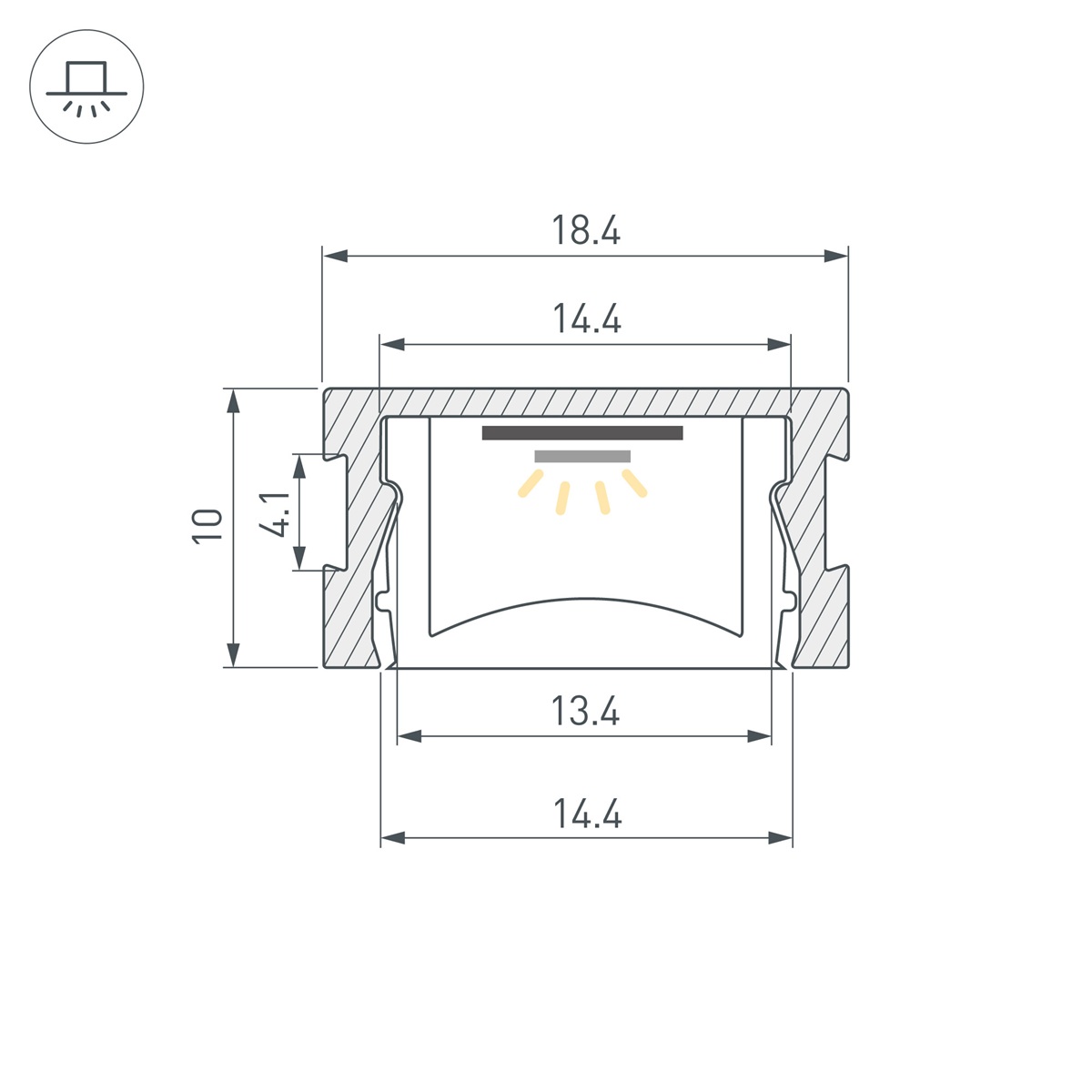 Профиль Arlight HR-M-2000 ANOD (Алюминий) 065913