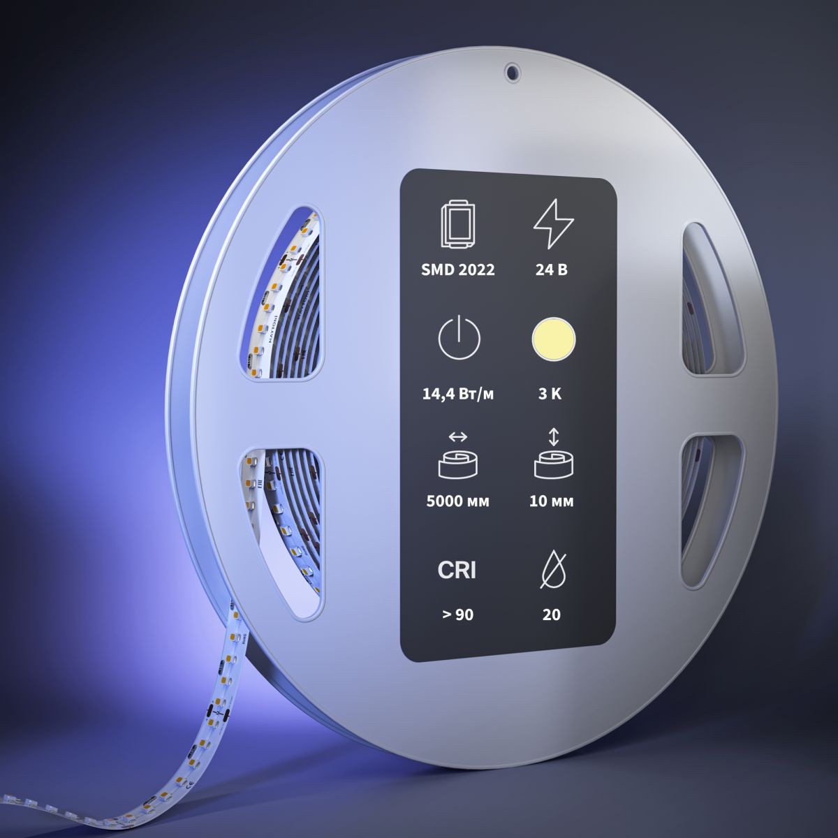 Светодиодная лента Maytoni Led Strip 24В 2022 14,4Вт/м 3000К 5м IP 20 201268