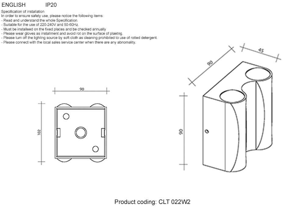 Уличный настенный светильник Crystal Lux CLT 022W2 WH-GO 4000K