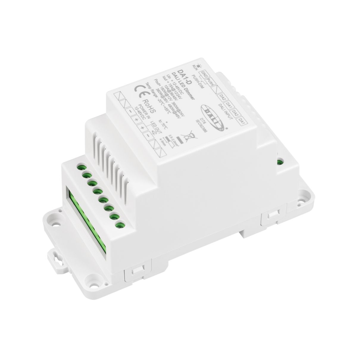 Диммер Arlight SMART-DALI2-301-72-ADDR-DIM-PS-DIN-White (12-48V, 1x15A) (IARL, IP20 Пластик) 060683